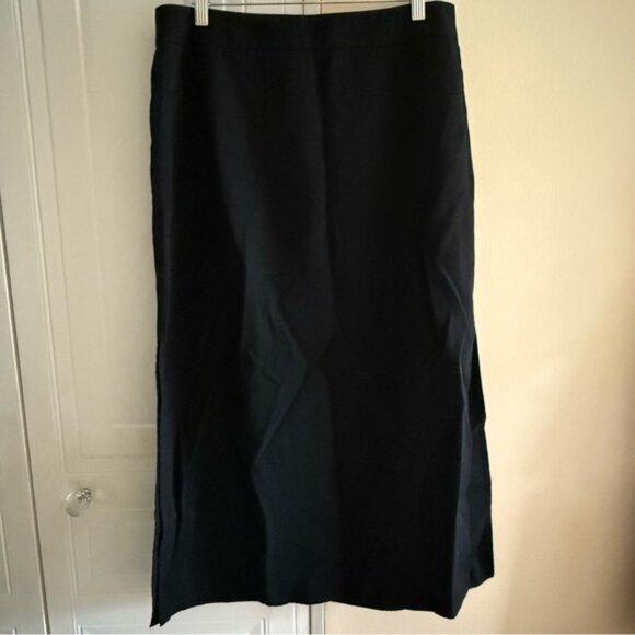 Moda International Dresses & Skirts - Moda International Women Skirt Solid Black Petite 10 Wool Full length Skirt Vtg